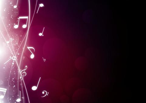 エレガントな曲線と音符の紫色の背景素材