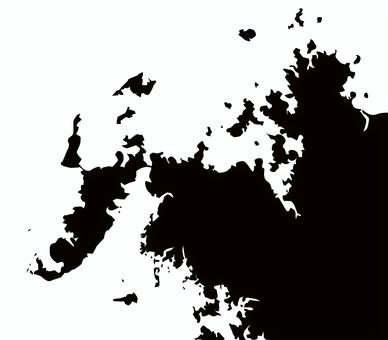 平戸　 平戸,玄海,九州,地方,佐賀,市,地図,地形,観光,シルエットのイラスト素材