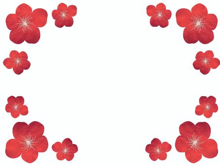 シンプルな梅の花フレーム