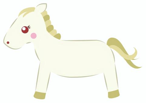 お目目ぱっちりなシンプルでかわいい白馬