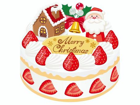 クリスマスケーキ クリスマスケーキ,ケーキ,クリスマス,デコレーションケーキ,お菓子,洋菓子,サンタクロース,スイーツ,聖夜,柊のイラスト素材