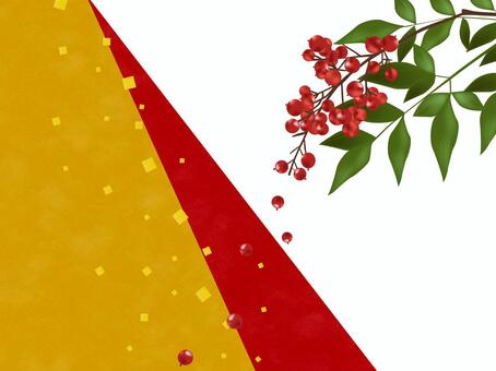 お祝いに使える南天の背景 冬,南天,お祝い,正月,きれい,おしゃれ,柔らかい,フレーム,背景,壁紙のイラスト素材