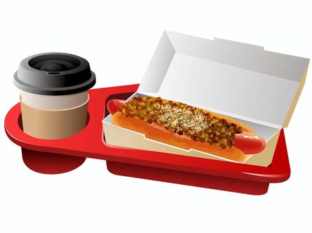 映画館のカレードッグとホットドリンク カレードッグ,ホットドリンク,映画館,トレイ,料理,食べ物,ウィンナー,ロールパン,飲み物,カップのイラスト素材