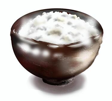 ほかほかご飯（顔なし・ノーマル） ご飯,手書き,茶碗,大盛り,湯気のイラスト素材