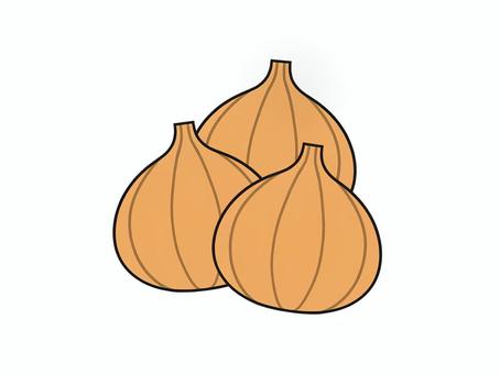 複数のオレンジ色の皮の玉ねぎのイラスト 食べ物,野菜,玉ねぎ,皮,複数,農作物のイラスト素材