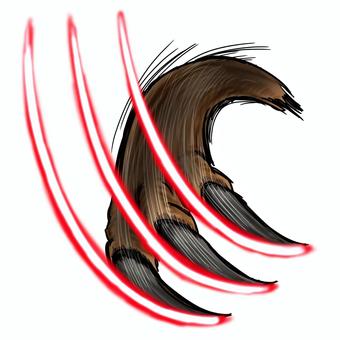 恐竜や竜や爬虫類など３本指のひっかき攻撃 ひっかく,カギ爪,爪,クロー,切り裂く,攻撃,効果,演出,エフェクト,腕のイラスト素材