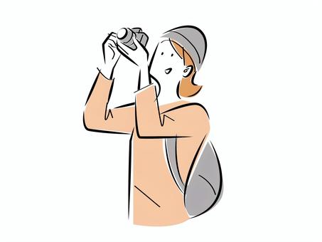 カメラを構える女性 人物,女性,カメラ,デジタルカメラ,デジカメ,撮影,撮る,写真,フォトグラファー,趣味のイラスト素材