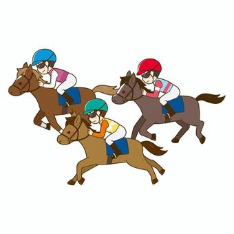 競馬 競馬,レース,馬,騎手,ジョッキー,ギャンブル,動物,レジャー,かわいいのイラスト素材