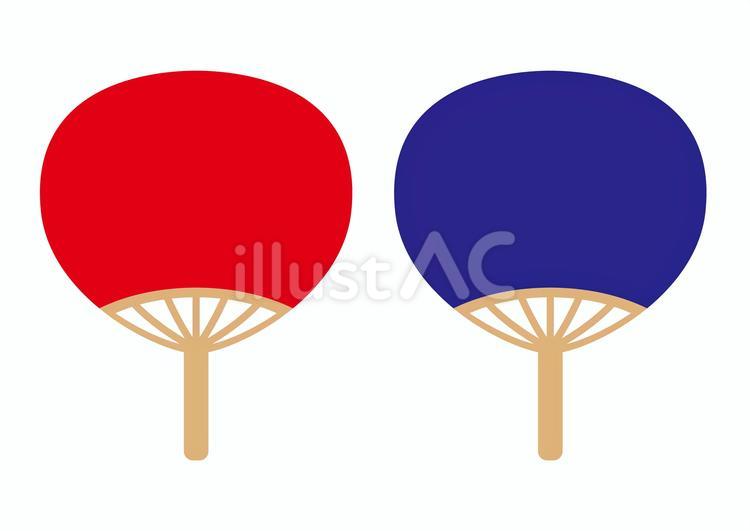 うちわ うちわ,夏,赤のイラスト素材