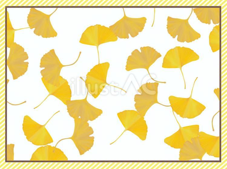 秋の落ち葉フレーム　NO.5 秋,落ち葉,紅葉のイラスト素材
