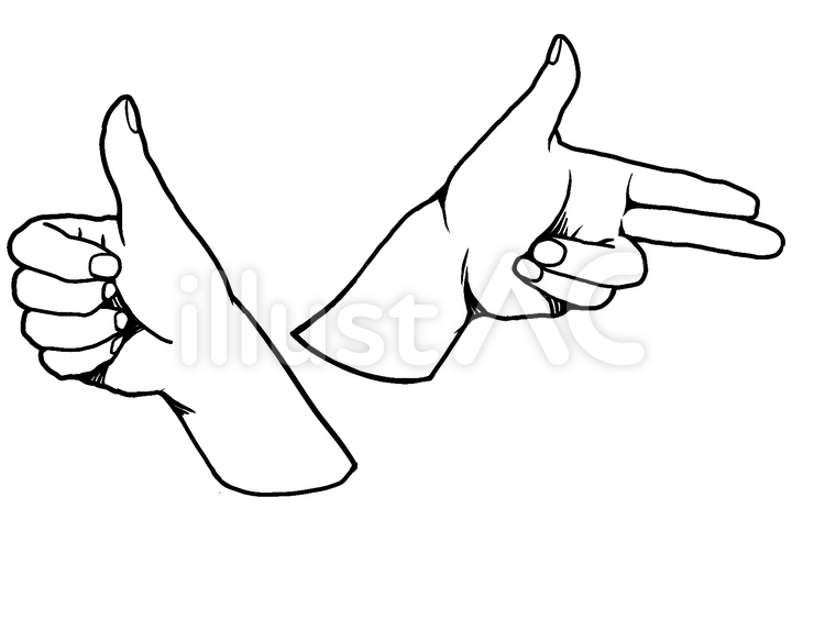 手の動き 手,線画,グッドのイラスト素材