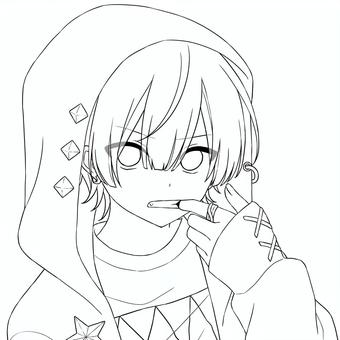 線画/男の子 線画/男の子 線画,塗り絵,男の子,人物,キャラクター,パーカー,萌え系,かっこいい,かわいい,透過のイラスト素材