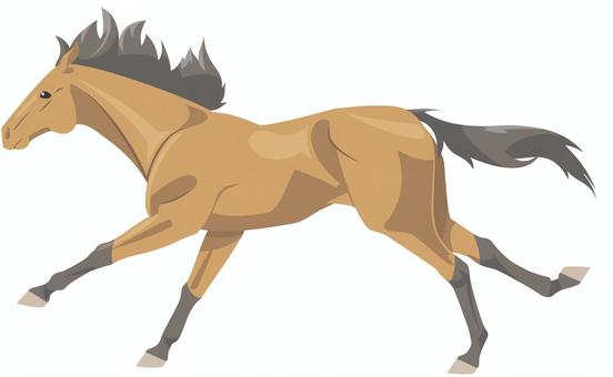 走るウマ（鹿毛）_2