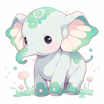 Illustration, elephant, animal, cute, 