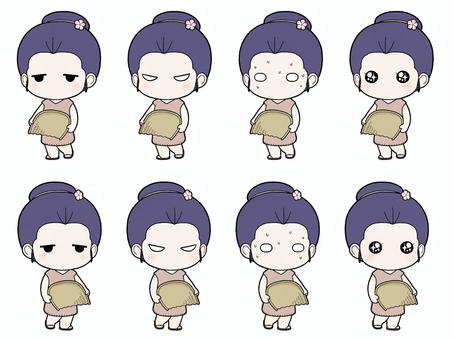 箕を持つ女性(弥生時代)② 箕を持つ女性(弥生時代)② 女性,全身,2頭身,弥生時代,貫頭衣,歴史,日本史,農業,稲作,農具のイラスト素材