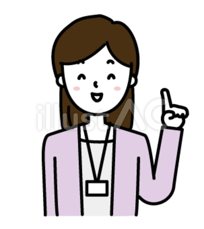 女性指差し 指差し,おすすめ,これのイラスト素材