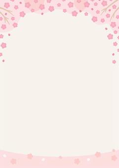 春の桜の背景、縦長 春,桜,背景,フレーム,さくら,花,枠,飾り枠,おしゃれ,かわいいのイラスト素材