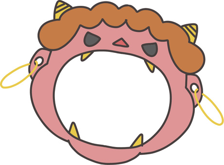節分の赤鬼の顔のお面フレームイラスト 節分の赤鬼の顔のお面フレームイラスト 鬼,節分,お面,フレーム,おたより,赤,かわいい,輪ゴム,角,顔のイラスト素材