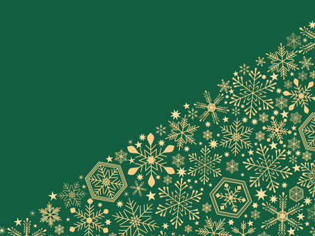 クリスマス背景・雪の結晶デザイン　緑　3 クリスマス,冬,背景,雪,雪の結晶,キラキラ,手描き,フレーム,光,星のイラスト素材