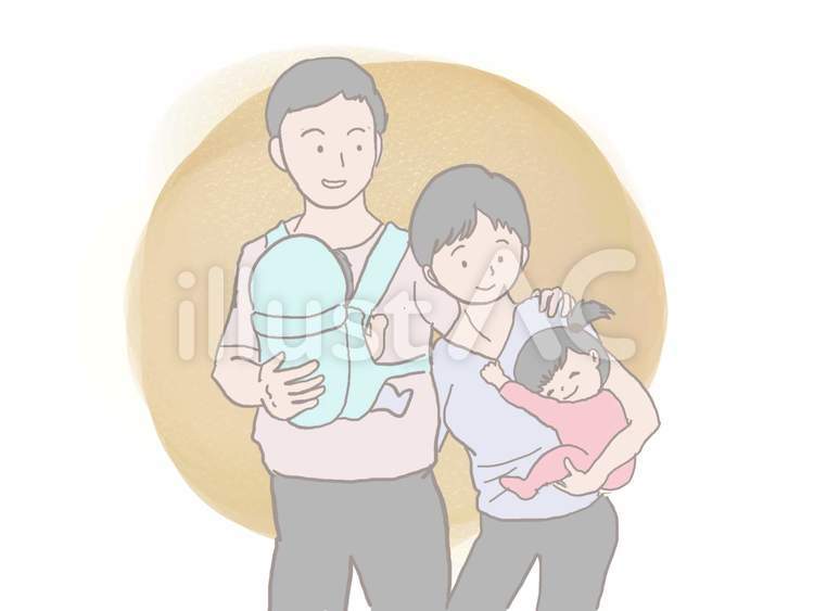しあわせ家族 家族,４人,幸せのイラスト素材