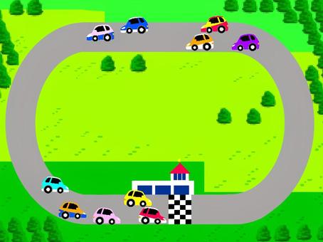 サーキットレース モータースポーツ,サーキット,レース,ゲーム,eスポーツ,レーシングカー,スポーツ,車,乗り物,ドット絵のイラスト素材