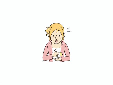納得する女性金髪外国人 理解,承認,同意,受け入れ,共感,合意,納得,カラー,金髪,外国人のイラスト素材