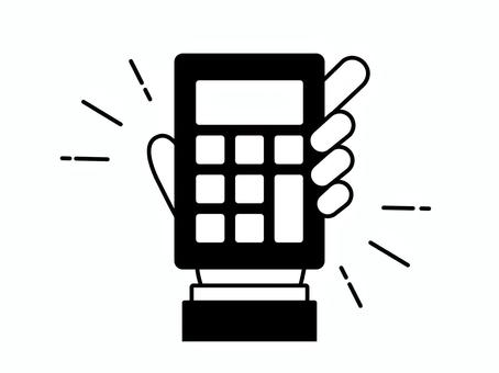 計算機を持つスーツを着た人物の手 計算機,電卓,ビジネスマン,ビジネスパーソン,持つ,手,アイコン,素材,計算,シミュレーションのイラスト素材