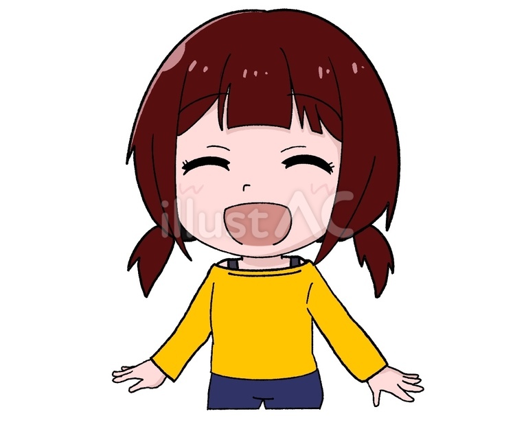 笑顔の女の子 笑顔,嬉しい,喜ぶのイラスト素材