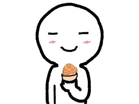 鯛焼きを食べる人 人,嬉しい,食べ物,鯛焼き,和菓子,イラスト,挿し絵,手書き,シンプル,おもしろいのイラスト素材