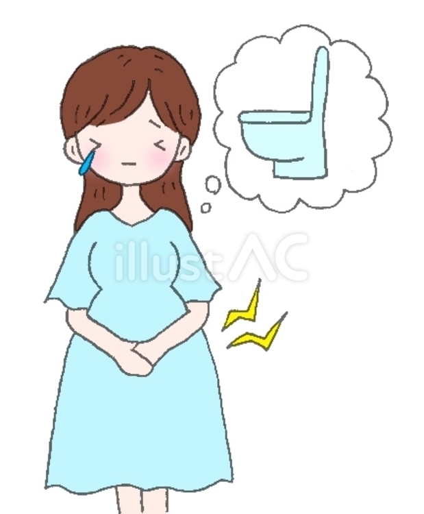 排泄に悩みを抱える妊婦さん 妊婦,妊娠,出産のイラスト素材