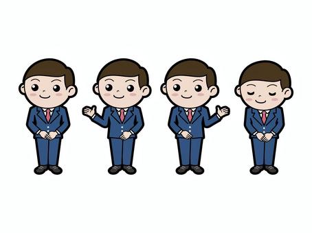 コンシェルジュ（男性） コンシェルジュ,男性,ネクタイ,スーツ,挨拶,笑顔,受付,ご案内,接客,ビジネスのイラスト素材