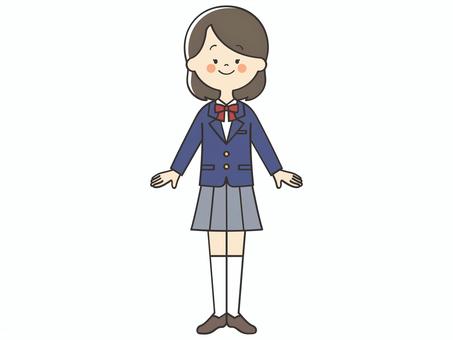 笑顔の女子学生 女の子,高校生,女子高校生,中学生,学生,生徒,女子,少女,学校,中学校のイラスト素材