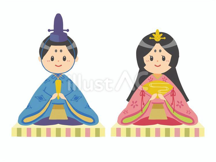 ひな祭り_おひなさまとおだいりさまイラスト - No: 23535526