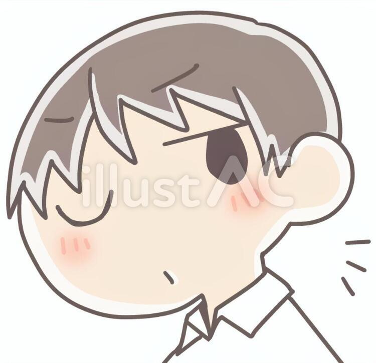 ちらっと見る人 チラッ,一瞥,見るのイラスト素材