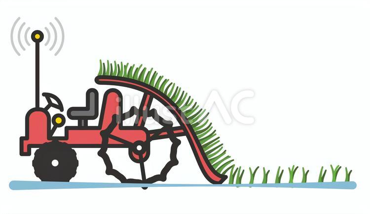 無人で田植えをする田植え機 無人,運転,田植え機のイラスト素材