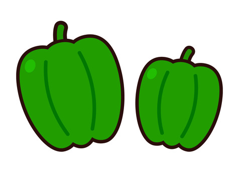 ピーマン ピーマン,野菜,夏野菜,食べ物,食材,シンプル,挿絵,かわいい,緑,ベクターのイラスト素材