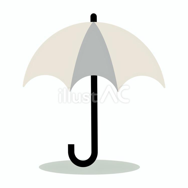 影付きベージュとグレーの夏の日傘アイコン 日傘,夏,傘のイラスト素材
