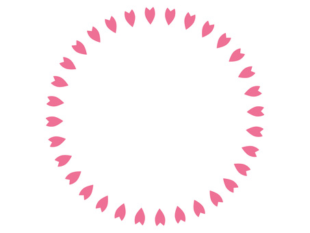 春のピンク色の桜の花びらの円形フレーム 桜,フレーム,背景,花,春,花びら,丸,枠,円,円形のイラスト素材