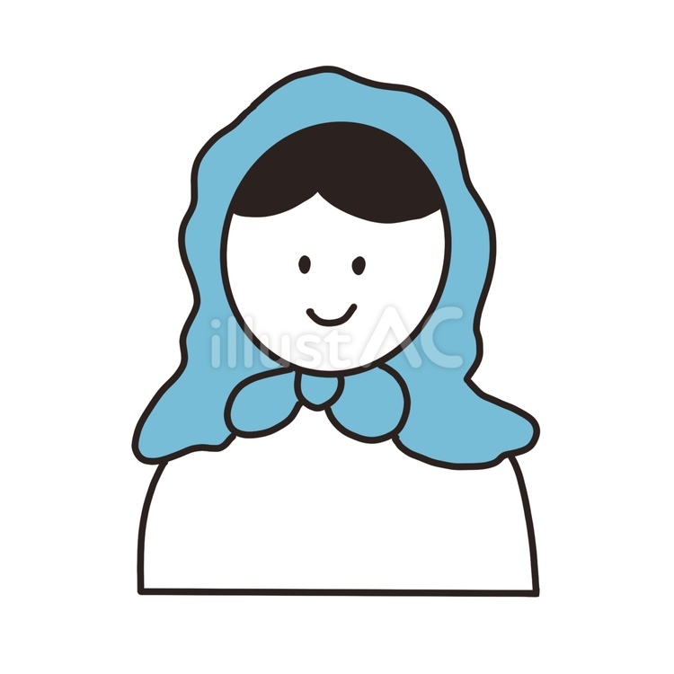 頬かぶり｜ほっかむり｜正面 頬かぶり,ほっかむり,手ぬぐいのイラスト素材