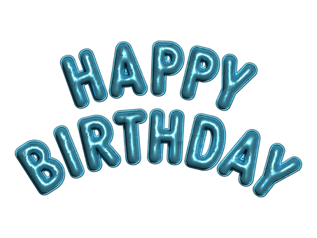 バルーン文字アーチ 誕生日 水色Blue バルーン,立体,happy,birthday,3d,風船文字,風船,飾り,立体文字,お誕生日のイラスト素材