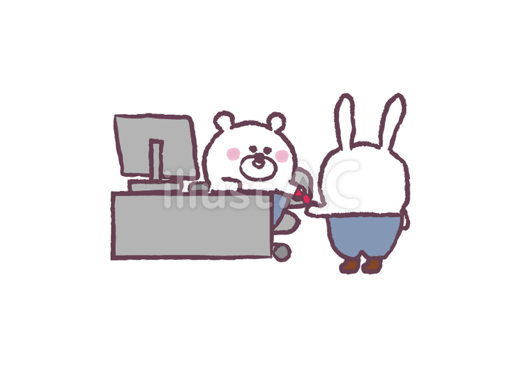 お菓子を渡すウサギ うさぎ,ウサギ,兎のイラスト素材