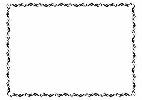 四角いエレガントフレーム2025①黒 エレガント,フレーム,四角,角型,飾り枠,クラシック,デコレーション,葉,ボタニカル,グラフィックのイラスト素材