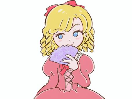 不適な笑みの令嬢 お嬢様,お姫様,令嬢,悪役令嬢,悪役,吊り目,巻き髪,ドリルヘア,金髪,リボンのイラスト素材