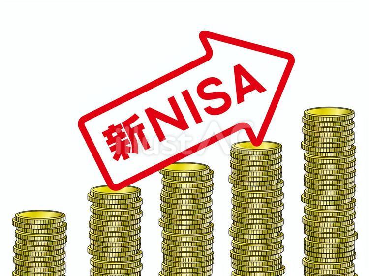 新NISAで資産拡大_矢印 矢印,nisa,金貨のイラスト素材