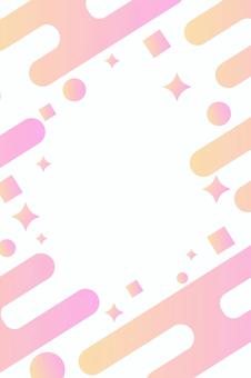 ポップなグラデメンフィス背景 ピンク 縦 背景,メンフィス,グラデーション,フレーム,幾何学,かわいい,ポップ,ピンク,オレンジ,キラキラのイラスト素材