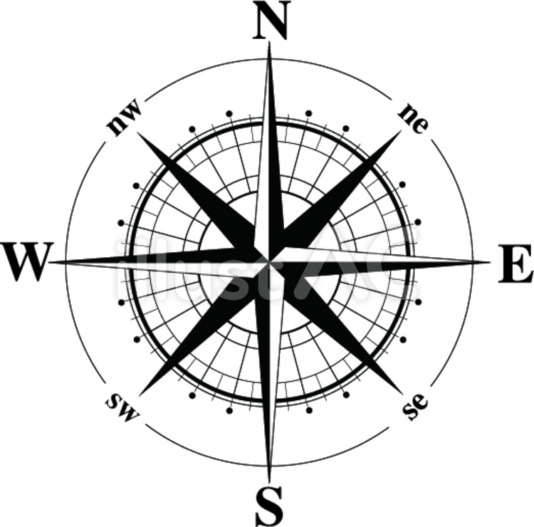 方位記号 方位記号,方位のイラスト素材
