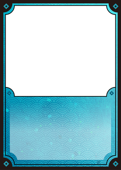 トレーディングカード 和風02(藍) トレーディングカード 和風02(藍) トレカ,フレーム,テンプレート,トレカ枠,カードゲーム枠,トレーディングカード,枠,和風,青海波,カードのイラスト素材