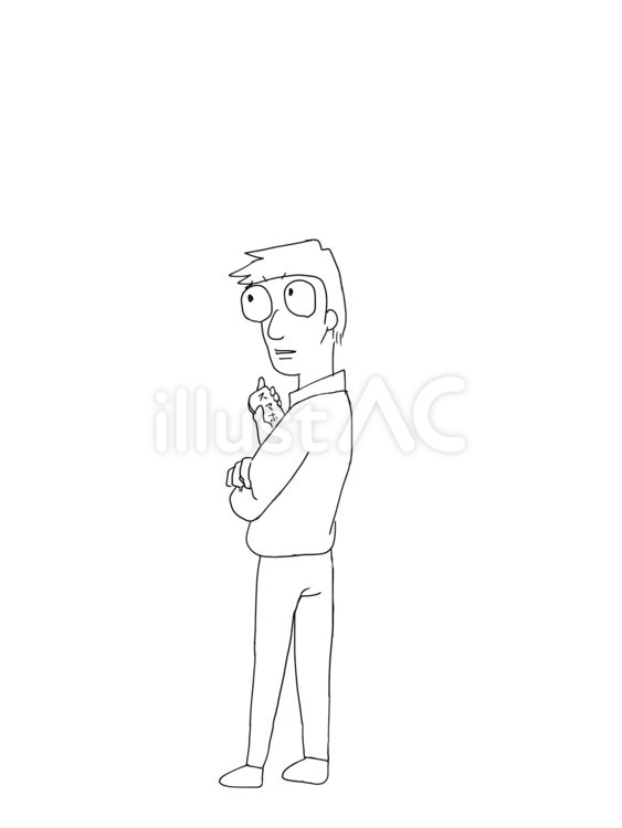 見返り男性（スマホ） スマホ,男性,携帯電話のイラスト素材