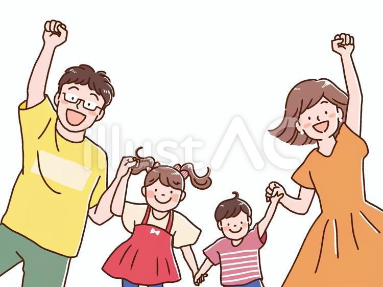 手をつなぐ家族 家族,手,つなぐのイラスト素材