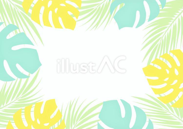 夏の葉のフレーム 夏,背景,フレームのイラスト素材